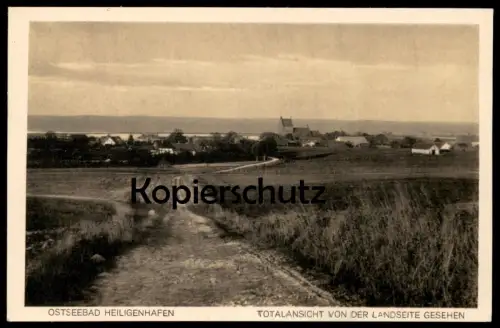 ALTE POSTKARTE OSTSEEBAD HEILIGENHAFEN TOTALANSICHT VON DER LANDSEITE GESEHEN PANORAMA cpa AK postcard Ansichtskarte