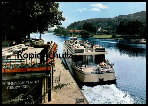 ÄLTERE POSTKARTE HAMELN AN DER WESER DAMPFERANLEGER PERSONENSCHIFFAHRT OBERWESER SCHIFF WESERBERGLAND Hafen bateau ship