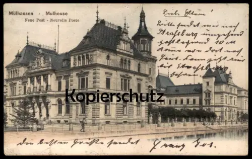 ALTE POSTKARTE MÜLHAUSEN MULHOUSE NEUE POST NOUVELLE POSTE Postamt AK Ansichtskarte cpa postcard