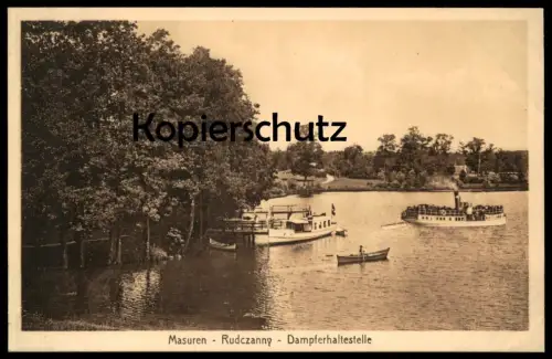 ALTE POSTKARTE MASUREN RUDCZANNY DAMPFERHALTESTELLE Dampfer Schiff Ruciane-Nida cpa postcard AK Ansichtskarte