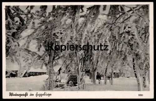 ALTE POSTKARTE WINTERPRACHT IM ERZGEBIRGE WINTER KARREN SACHSEN Schnee snow hiver AK cpa postcard Ansichtskarte