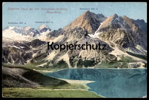 ALTE POSTKARTE LÜNERSEE MIT SCESAPLANA FELSENKOPF ZIRMENKOPF Schesaplana Vandans Alpen alps cpa postcard Ansichtskarte