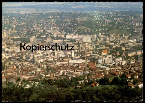 ÄLTERE POSTKARTE STUTTGART BLICK VOM FERNSEHTURM AUF STADTMITTE Zentrum cpa postcard AK Ansichtskarte