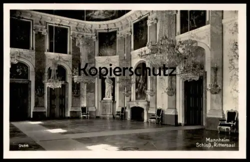 ALTE POSTKARTE MANNHEIM SCHLOSS SCHLOSSMUSEUM RITTERSAAL Saal castle chateau AK Ansichtskarte postcard cpa