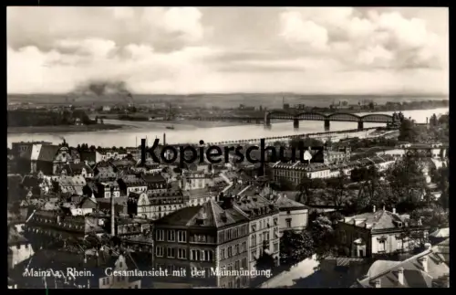 ALTE POSTKARTE MAINZ AM RHEIN GESAMTANSICHT MIT DER MAINMÜNDUNG MAIN cpa AK Ansichtskarte postcard