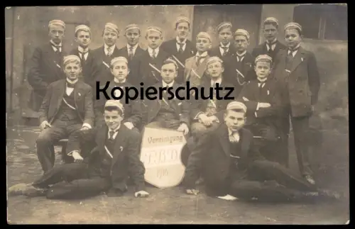 ALTE POSTKARTE VEREINIGUNG FIDELE BRÜDER DÖBELN 1916 F. B. D. Studenten Studentika Studentica cpa postcard Ansichtskarte