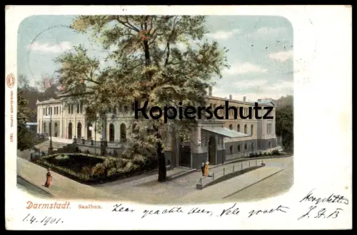 ALTE POSTKARTE DARMSTADT SAALBAU 1901 postcard Ansichtskarte AK cpa