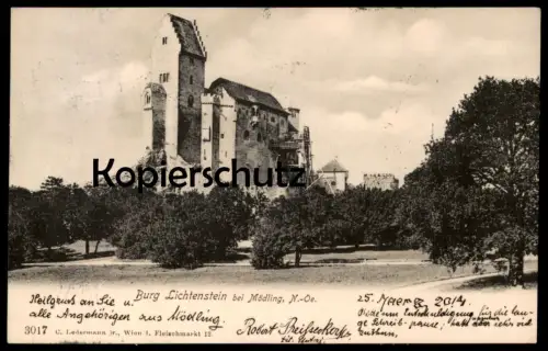 ALTE POSTKARTE BURG LICHTENSTEIN LIECHTENSTEIN BEI MÖDLING MARIA ENZERSDORF 1901 NIEDERÖSTERREICH Ansichtskarte postcard