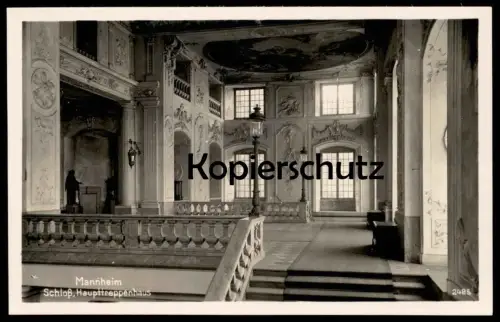ALTE POSTKARTE MANNHEIM SCHLOSS HAUPTTREPPENHAUS Schlossmuseum Treppe Treppenhaus castle chateau Ansichtskarte postcard
