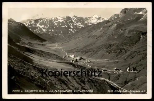 ALTE POSTKARTE ZÜRS AM ARLBERG 1720 M MIT FLEXENPASS VORARLBERG Risch-Lau cpa postcard AK Ansichtskarte