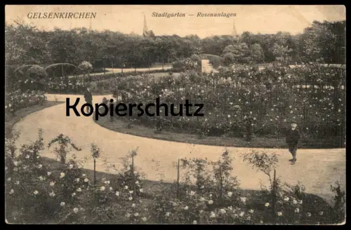 ALTE POSTKARTE GELSENKIRCHEN STADTGARTEN ROSENANLAGEN Rosen Garten Kind enfant child postcard cpa AK Ansichtskarte