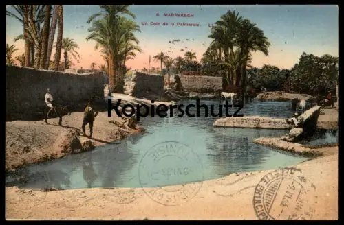 ALTE POSTKARTE MARRAKECH UN COIN DE LA PALMERAIE Maroc Marokko cpa postcard AK Ansichtskarte