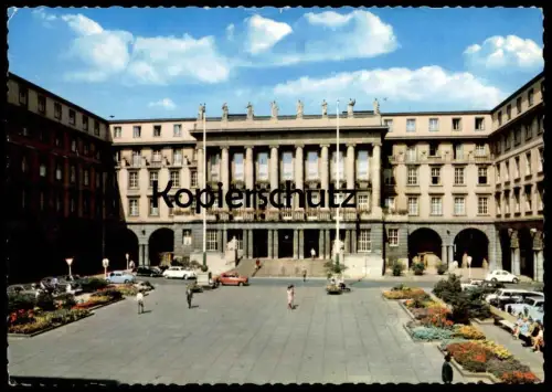 ÄLTERE POSTKARTE WUPPERTAL-BARMEN RATHAUS VW KÄFER MERCEDES Autos Auto town hall car AK Ansichtskarte cpa postcard