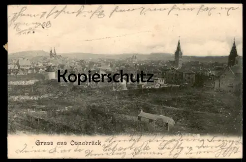 ALTE POSTKARTE GRUSS AUS OSNABRÜCK TOTALANSICHT GESAMTANSICHT TOTAL PANORAMA cpa postcard AK Ansichtskarte