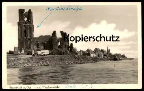 ÄLTERE POSTKARTE EMMERICH AM RHEIN AN DER MARTINIKIRCHE 1944/45 LKW Pick-Up camion Ansichtskarte AK cpa postcard