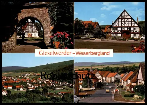 ÄLTERE POSTKARTE GIESELWERDER WESERBERGLAND VW Golf Oberweser cpa postcard AK postcard