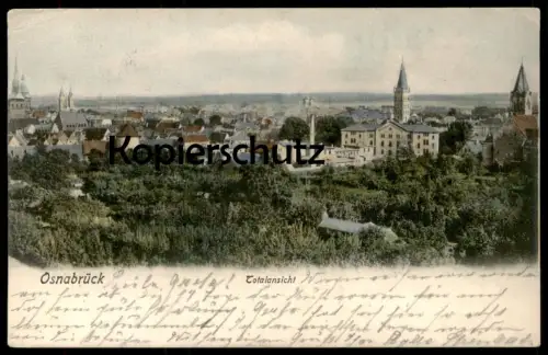ALTE POSTKARTE OSNABRÜCK TOTALANSICHT Panorama Gesamtansicht Total cpa postcard AK Ansichtskarte