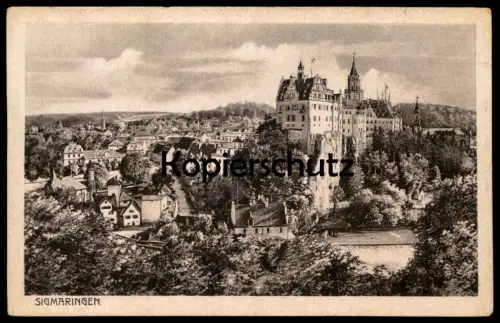 ALTE POSTKARTE SIGMARINGEN PANORAMA SCHLOSS Totalansicht Gesamtansicht cpa postcard AK Ansichtskarte