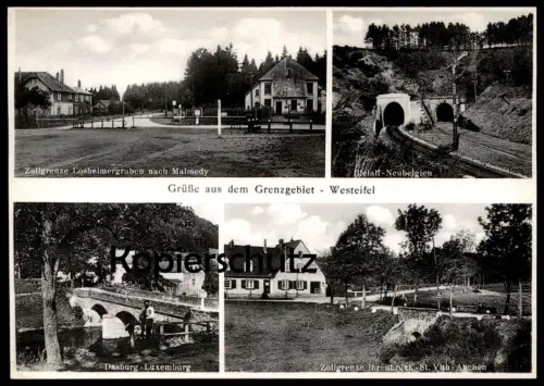 ALTE POSTKARTE GRÜSSE AUS DEM GRENZGEBIET WESTEIFEL DASBURG BLEIALF LOSHEIMERGRABEN ST. VITH Ansichtskarte postcard cpa