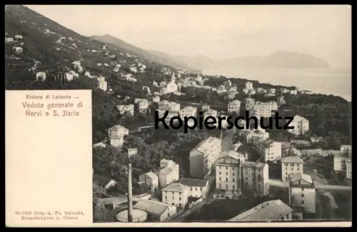 ALTE POSTKARTE RIVIERA DI LEVANTE VEDUTA GENERALE DI NERVI E S. ILARIO Ansichtskarte AK cpa postcard