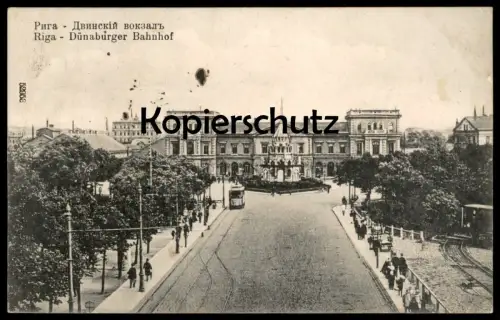 ALTE POSTKARTE RIGA DÜNABURGER BAHNHOF Lettland Latvia Station gare cpa AK Ansichtskarte postcard