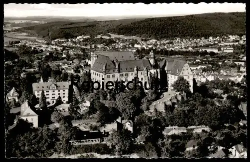 ÄLTERE POSTKARTE UNIVERSITÄTSSTADT MARBURG AN DER LAHN SCHLOSS LUFTBILD castle chateau cpa postcard AK Ansichtskarte