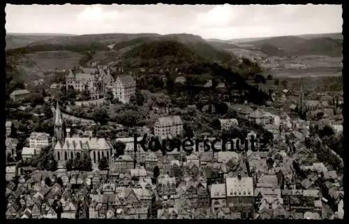 ÄLTERE POSTKARTE UNIVERSITÄTSSTADT MARBURG AN DER LAHN PANORAMA SCHLOSS KIRCHE cpa postcard AK Ansichtskarte