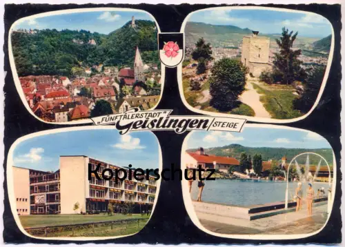 ÄLTERE POSTKARTE FÜNFTÄLERSTADT GEISLINGEN STEIGE SCHWIMMBAD FREIBAD Bad Ansichtskarte AK cpa postcard