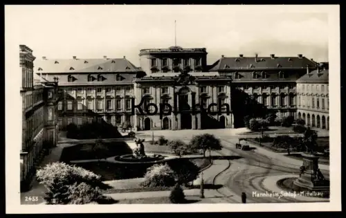 ALTE POSTKARTE MANNHEIM SCHLOSS MITTELBAU EHRENHOF EINGANG ZUM SCHLOSSMUSEUM castle chateau Ansichtskarte postcard cpa