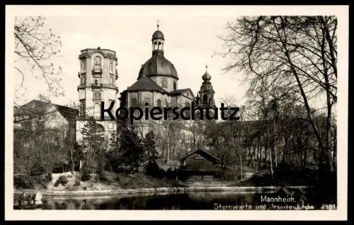 ALTE POSTKARTE MANNHEIM STERNWARTE UND JESUITENKRICHE observatory observatoire AK Ansichtskarte postcard cpa