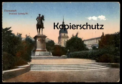 ALTE POSTKARTE DARMSTADT DENKMAL LUDWIG IV. monument AK postcard Ansichtskarte cpa