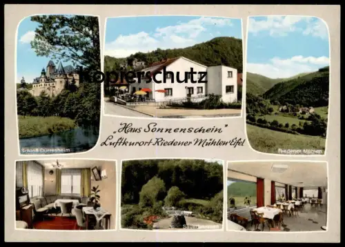 ÄLTERE POSTKARTE RIEDENER MÜHLEN EIFEL SCHLOSS DÜRRESHEIM SAUERBRUNNEN HAUS SONNENSCHEIN EIFEL Radio AK Ansichtskarte