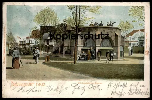 ALTE POSTKARTE DÜSSELDORF AUSSTELLUNG 1902 KÖNIGSSTUHL ZU RHENSE exhibition postcard Ansichtskarte cpa AK