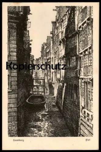ALTE KÜNSTLER POSTKARTE HAMBURG FLET SPEICHERHÄUSER VERLAG VON SEGGERN AK Ansichtskarte postcard cpa