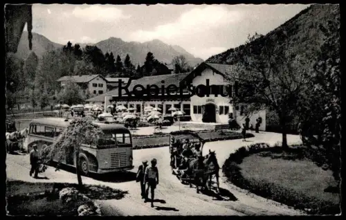 ALTE POSTKARTE RUHPOLDING BAYER ALPEN 690 M KURHAUS BUS OMNISBUS KUTSCHE Pferdekutsche Ansichtskarte AK cpa postcard