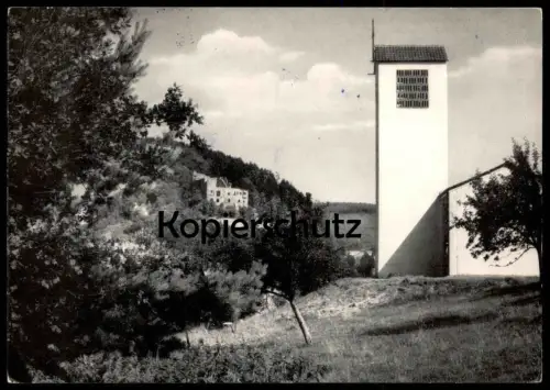 ÄLTERE POSTKARTE GAMMELSBACH ODENWALD MIT BURGRUINE FREIENSTEIN Beerfelden cpa postcard AK postcard