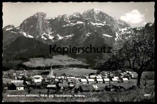 ÄLTERE POSTKARTE SOMMERFRISCHE ABTENAU 712 METER GEGEN TENNENGEBIRGE SALZBURG cpa postcard AK Ansichtskarte