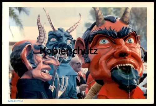 ÄLTERE POSTKARTE MALLORCA DIMONIS FEST SANT ANTONI Dämon Teufel devil Karneval carnival cpa AK postcard Ansichtskarte