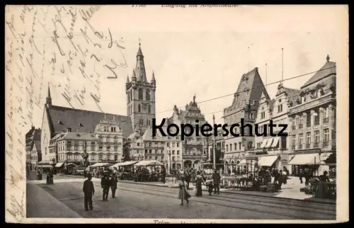 ALTE POSTKARTE TRIER HAUPTMARKT MARKT market marché postcard Ansichtskarte cpa AK