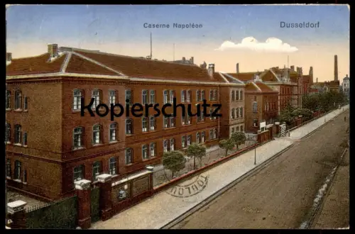 ALTE POSTKARTE CASERNE NAPOLÉON DÜSSELDORF Feldpost Stempel Poste aux Armees Kaserne casern cpa Ansichtskarte postcard