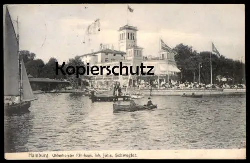 ALTE POSTKARTE HAMBURG UHLENHORSTER FÄHRHAUS INH. JOHS. SCHWEGLER AK Ansichtskarte postcard cpa