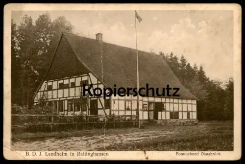 ALTE POSTKARTE B. D. J. LANDHEIM IN RATTINGHAUSEN BONNUSBUND OSNABRÜCK BAD ESSEN cpa postcard AK Ansichtskarte