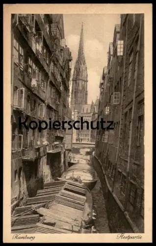 ALTE POSTKARTE HAMBURG FLEETPARTIE Speicherhäuser Flet Fleet AK cpa Ansichtskarte postcard