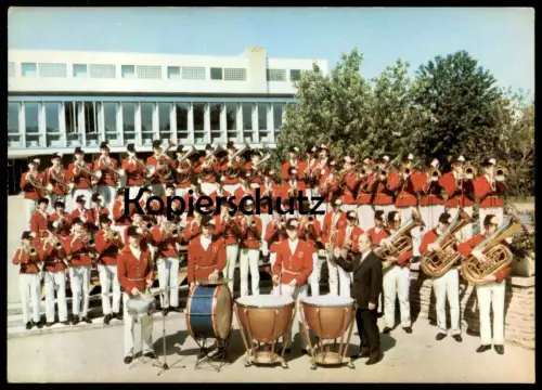 ÄLTERE POSTKARTE AALEN STANDKONZERT VOR DER STADTHALLE JUGENDKAPELLE DER STADT Kapelle Musik music Orchester orchestra