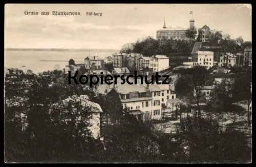 ALTE POSTKARTE GRUSS AUS BLANKENESE SÜLLBERG SOLDAT SCHREIBT VOM ERLEBNIS BEIM MILITÄR 1918 Ansichtskarte postcard cpa