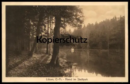 ALTE POSTKARTE LÖTZEN OSTPREUSSEN ABEND IM STADTPARK Gizycko Polen Polska cpa postcard AK Ansichtskarte