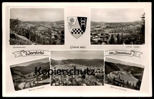 ALTE POSTKARTE GRUSS AUS WERDOHL IM SAUERLAND BLICK IN DAS LENNETAL VDM WERKE Ansichtskarte cpa AK postcard