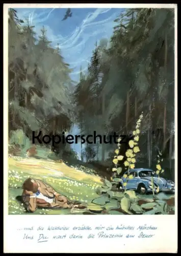 ALTE POSTKARTE VOLKSWAGEN VICTOR MUNDORFF VW KÄFER WERBUNG REKLAME Coccinelle Auto car cpa AK Ansichtskarte postcard