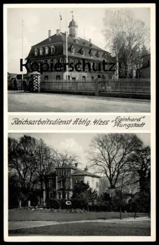 ALTE POSTKARTE PFUNGSTADT REICHSARBEITSDIENSTLAGER ABTEILUNG 4/255 EGINHARD RAD Lager Soldat camp Ansichtskarte postcard