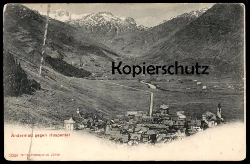 ALTE POSTKARTE ANDERMATT GEGEN HOSPENTAL PANORAMA Kanton Uri Schweiz Helvetia AK Ansichtskarte cpa postcard